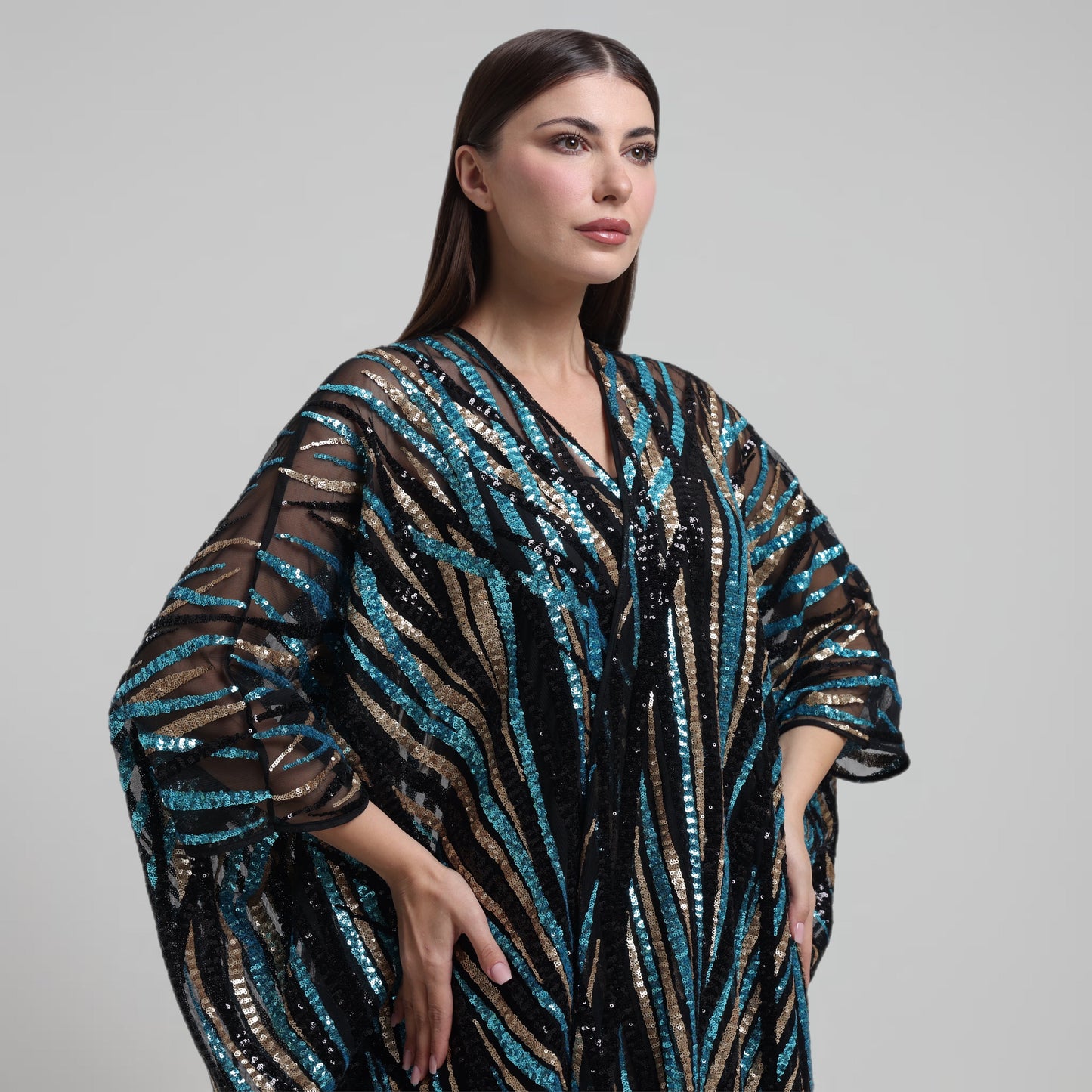 LA REINE - Tulle & sequin abaya