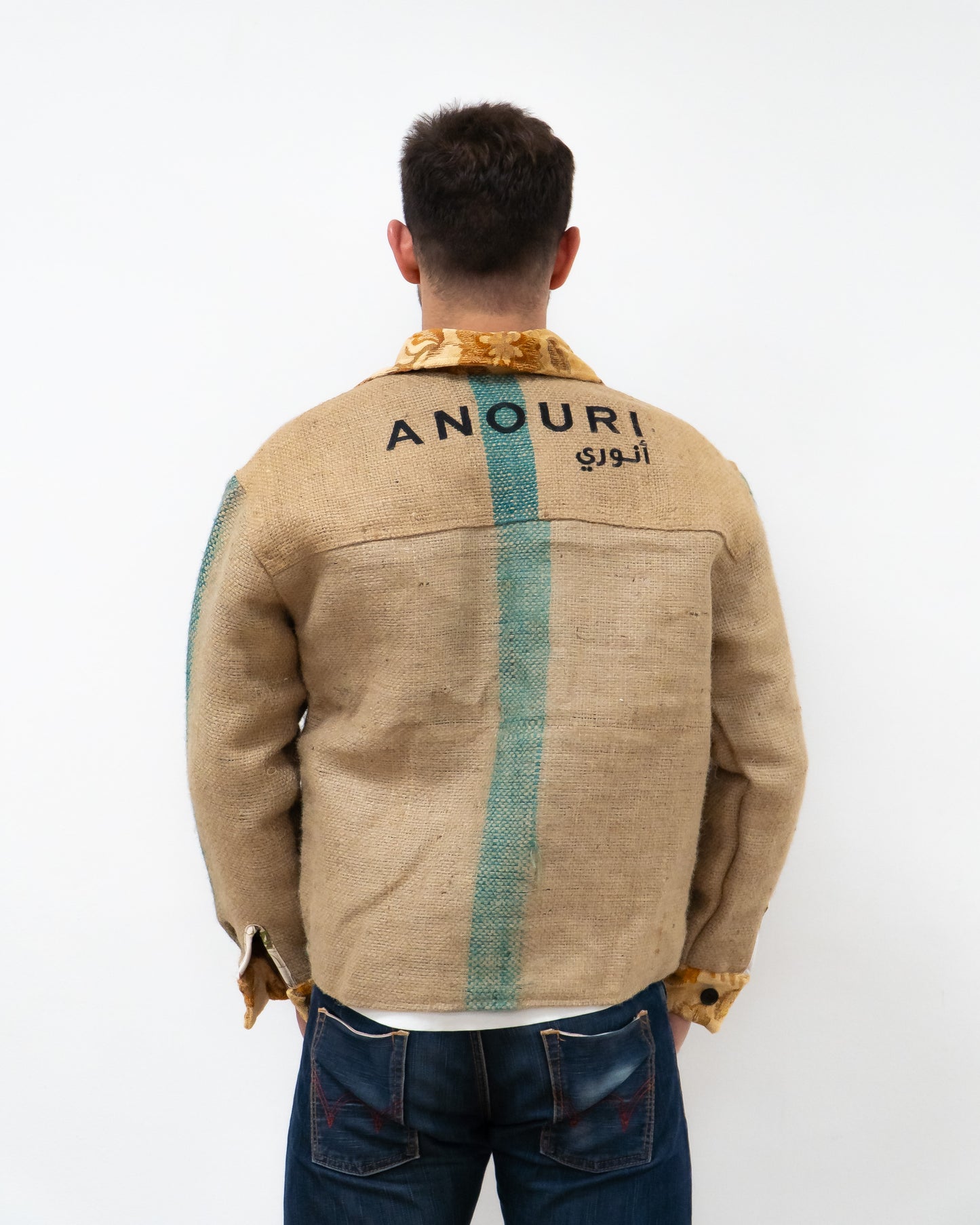 ANOURI - Unisex Brown & Yellow Burlap Jacket