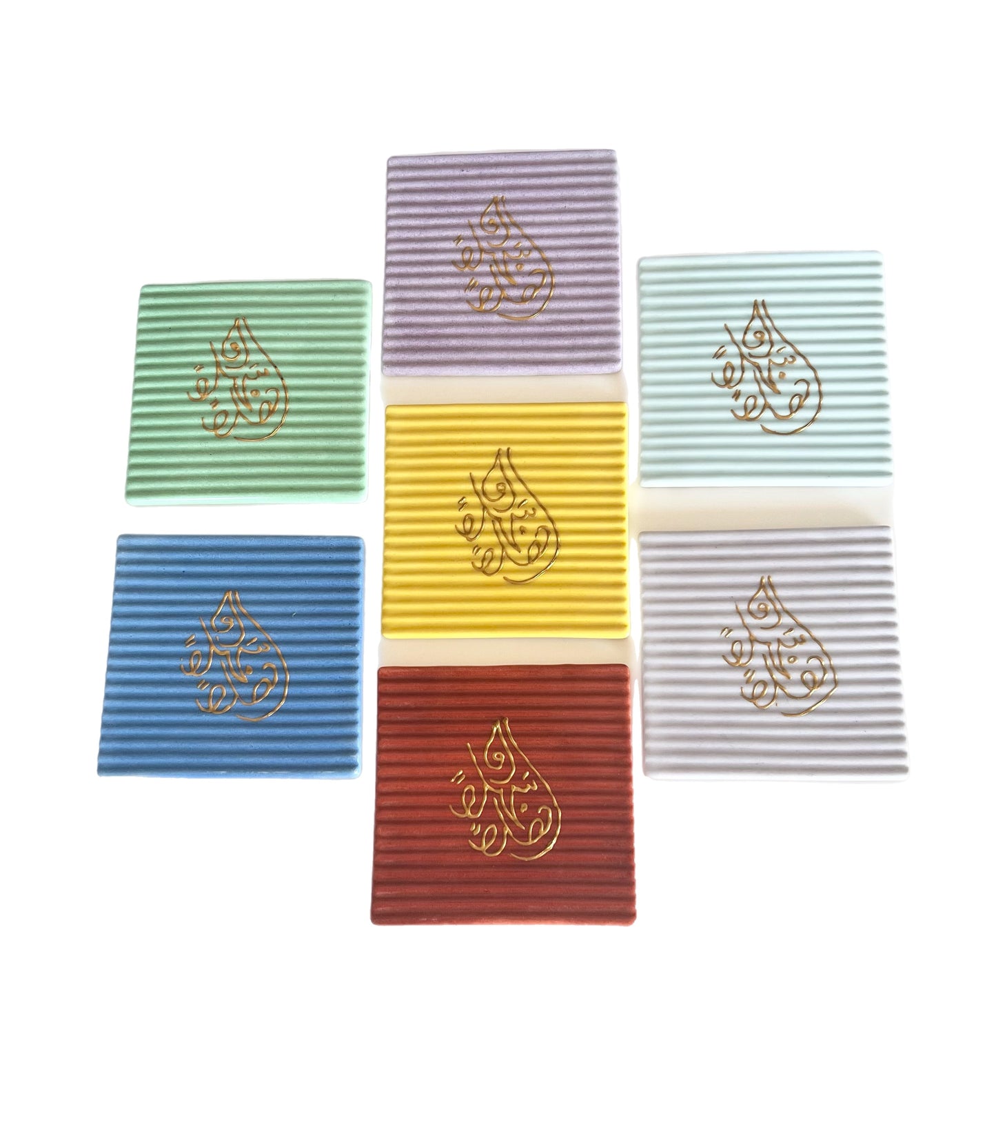 SCARLET BOUTIQUE - Tile hand-painted coasters with the Arabic word