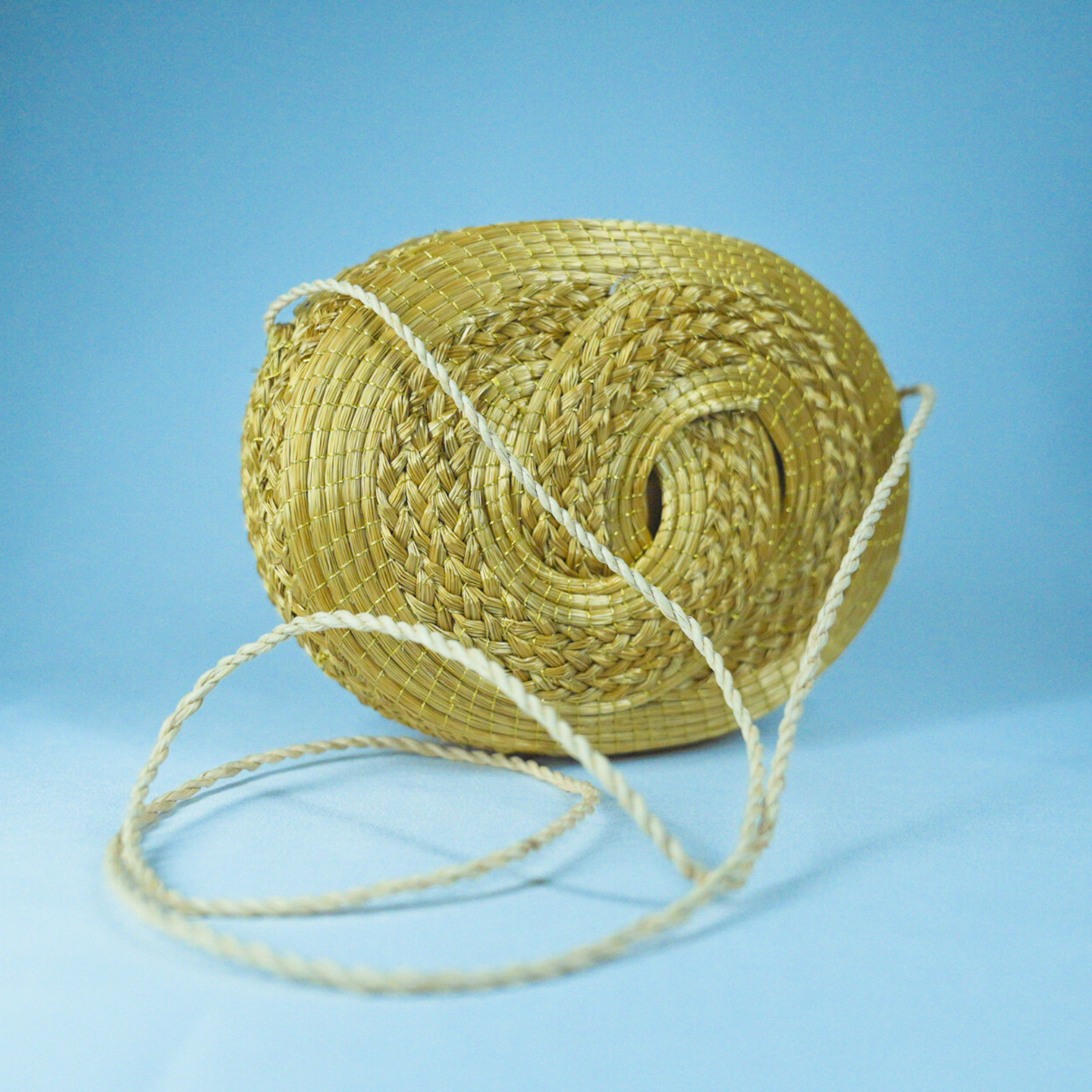 TREASURES OF BRAZIL - Handcrafted Natural Golden Grass Bag