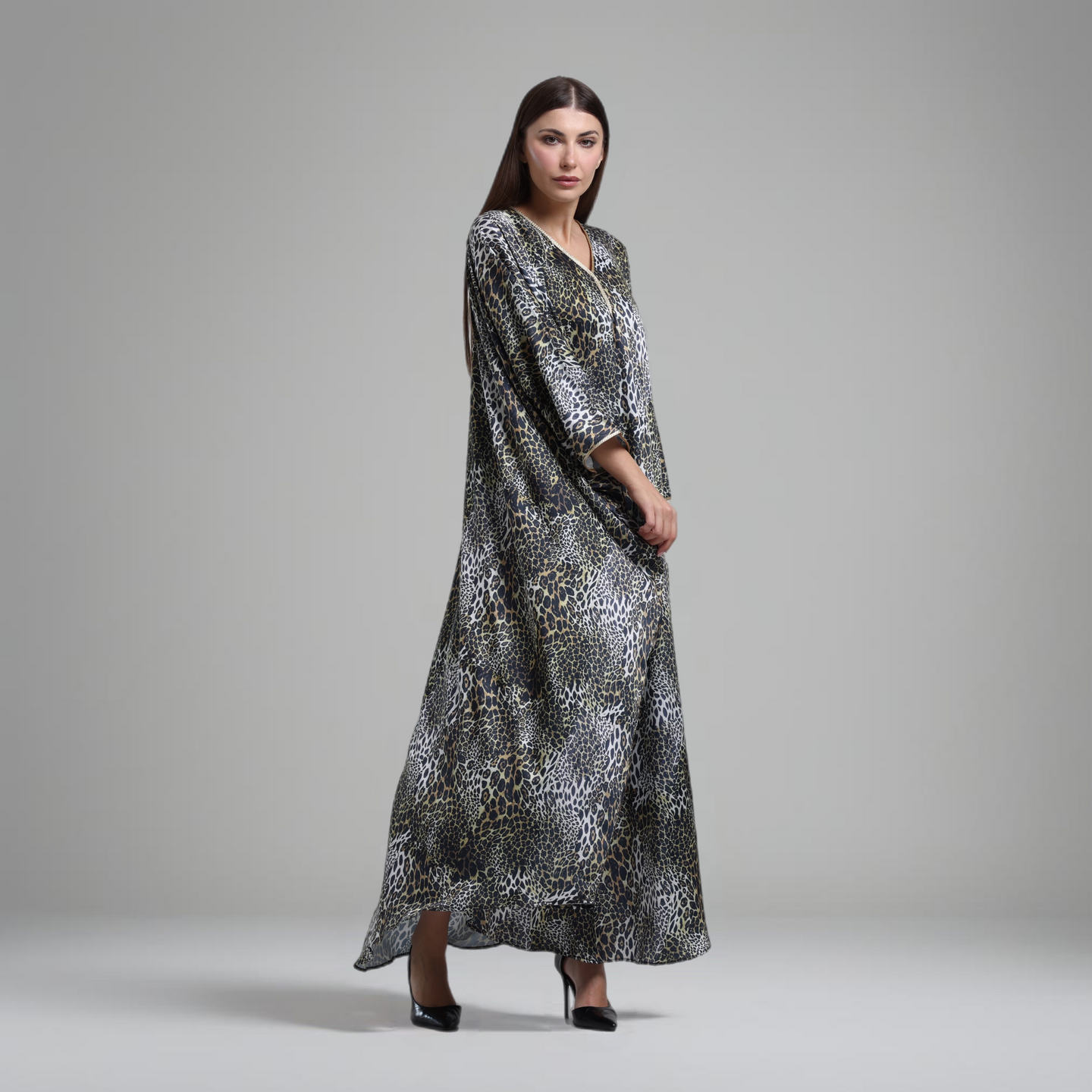 LA REINE - Printed silk kaftan