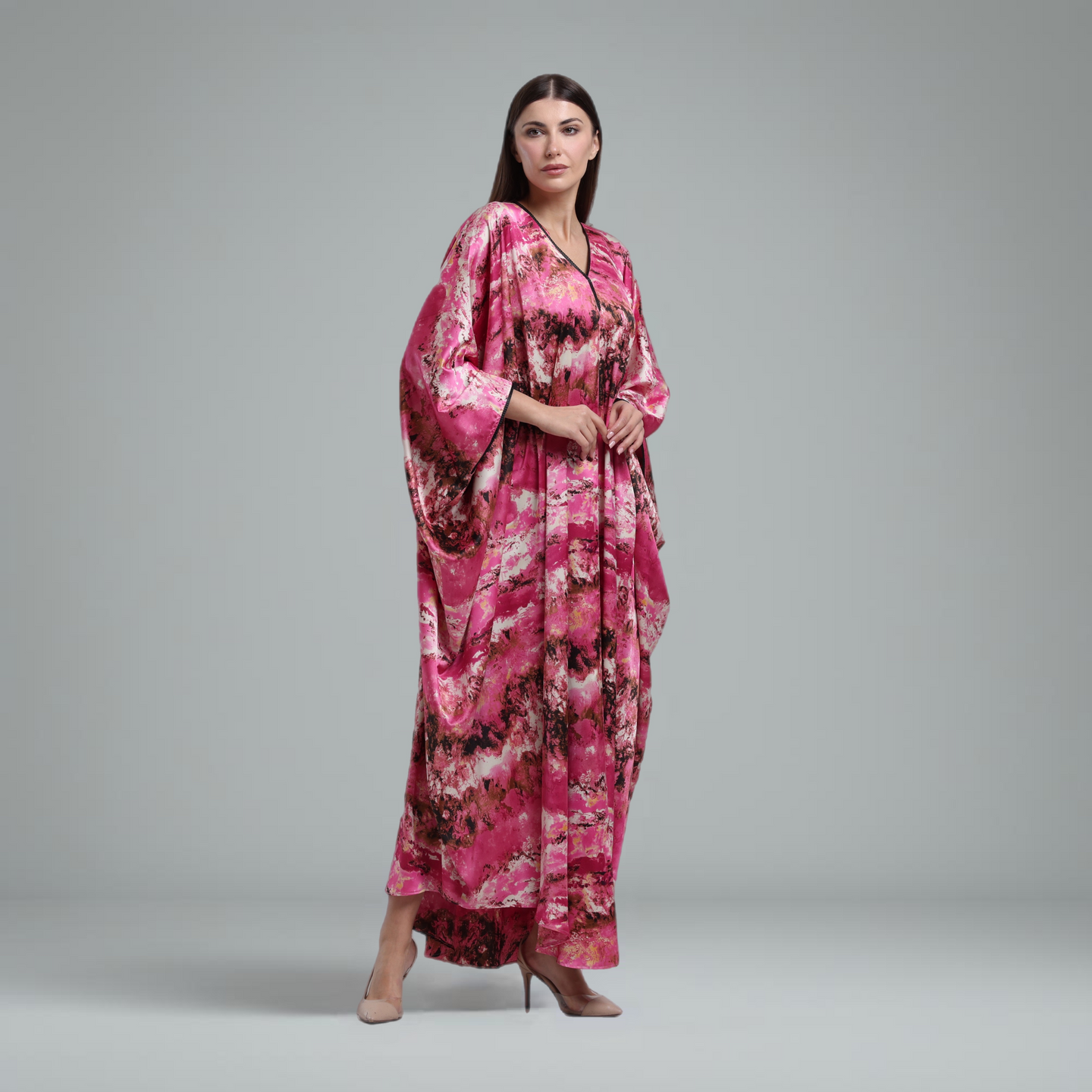 LA REINE - Printed silk kaftan