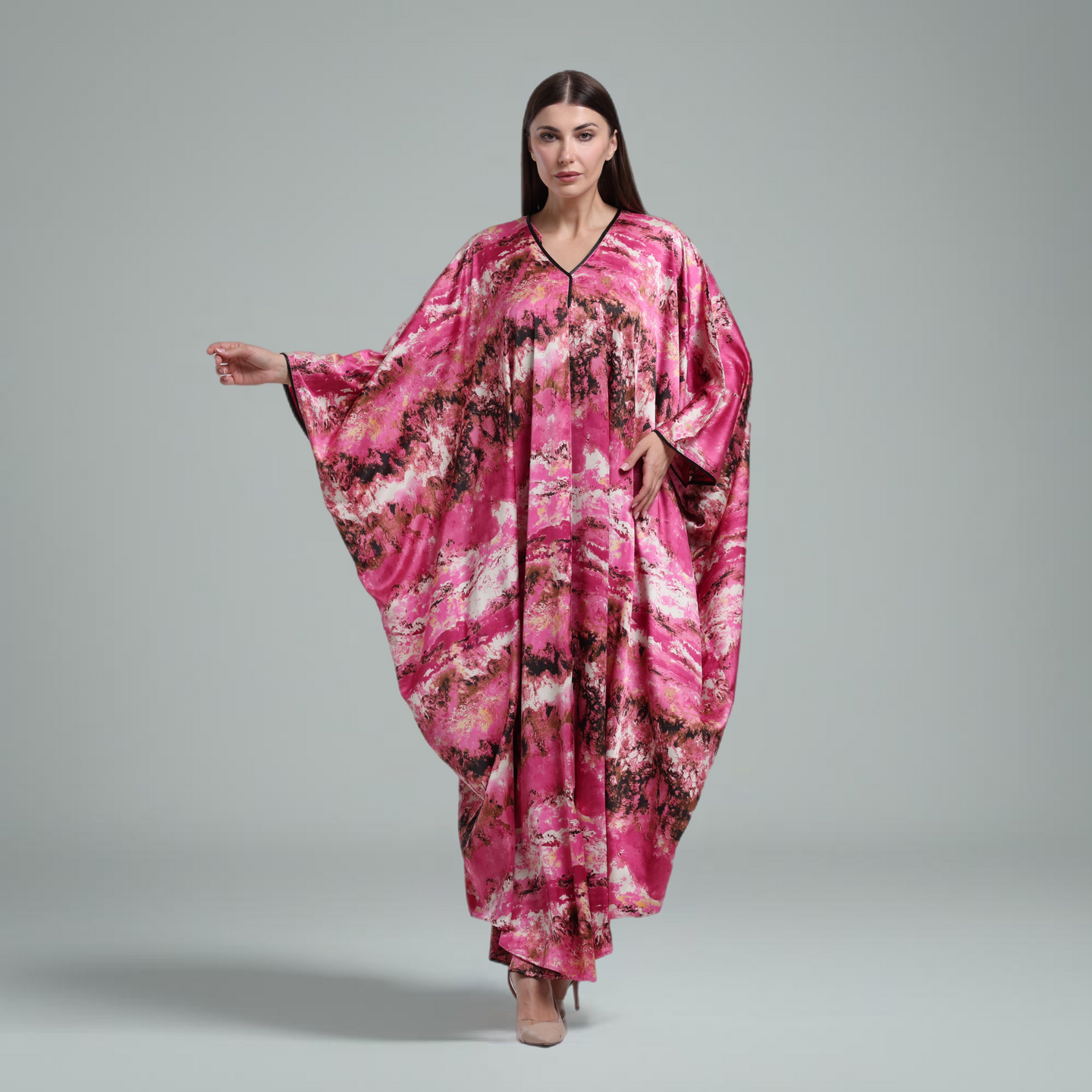 LA REINE - Printed silk kaftan