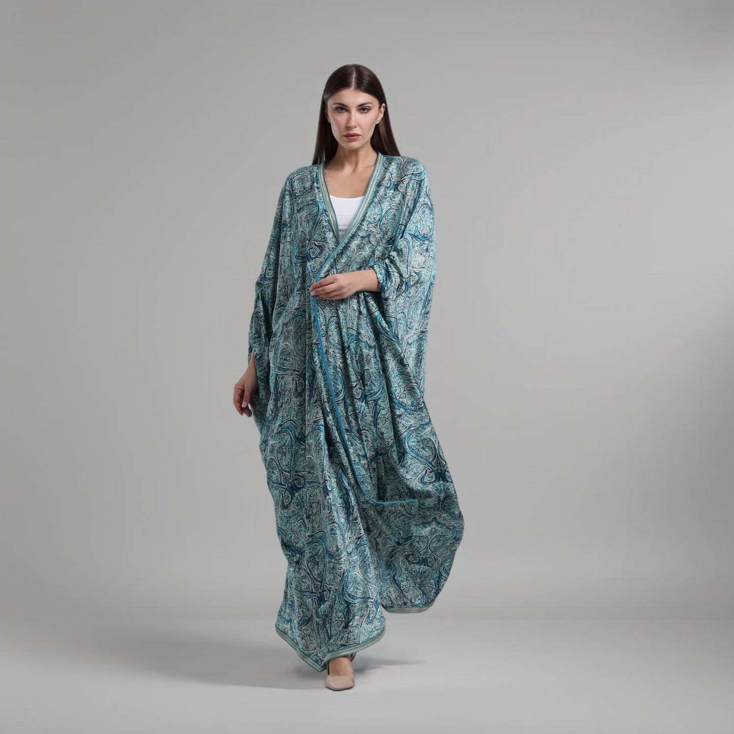 LA REINE - Printed silk abaya