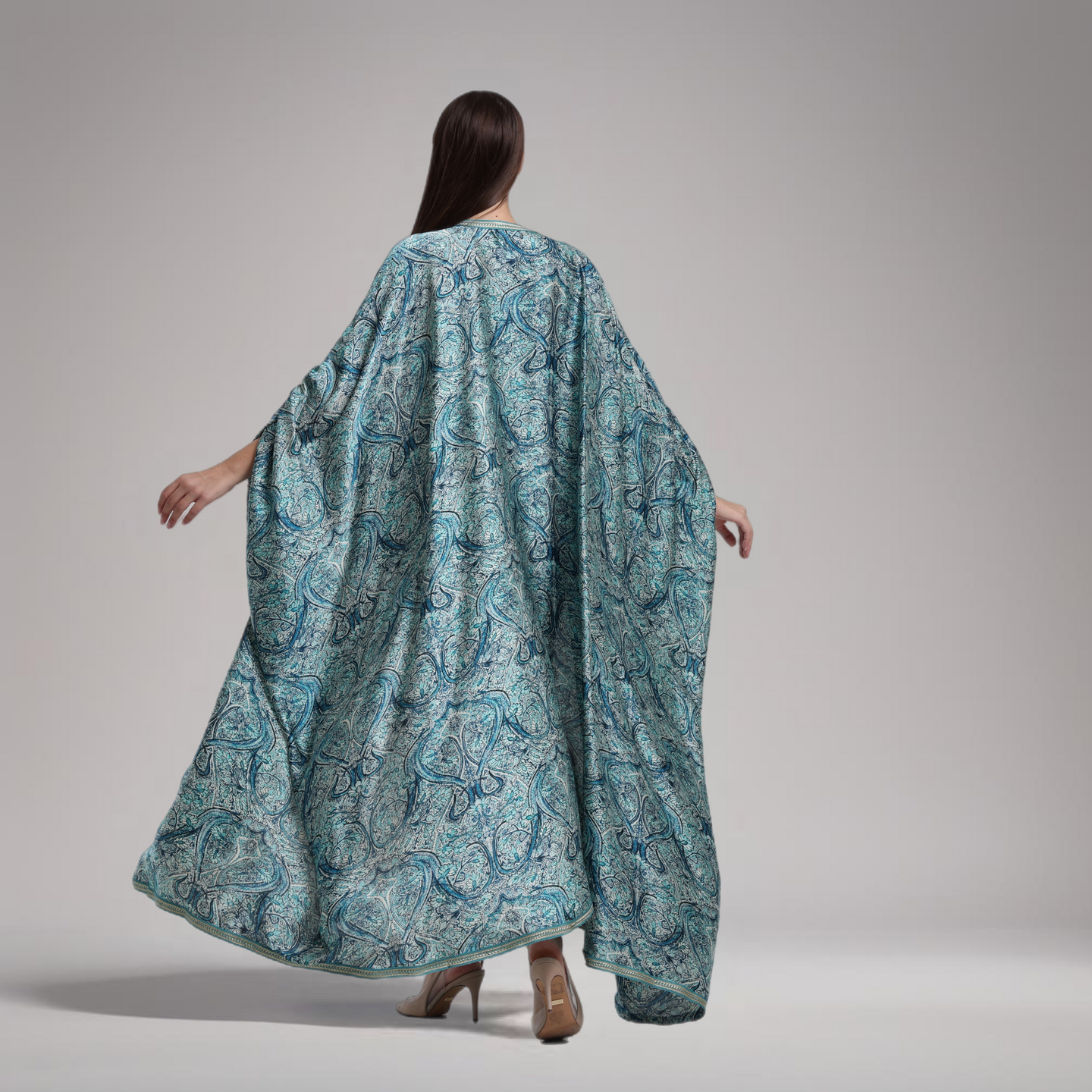 LA REINE - Printed silk abaya