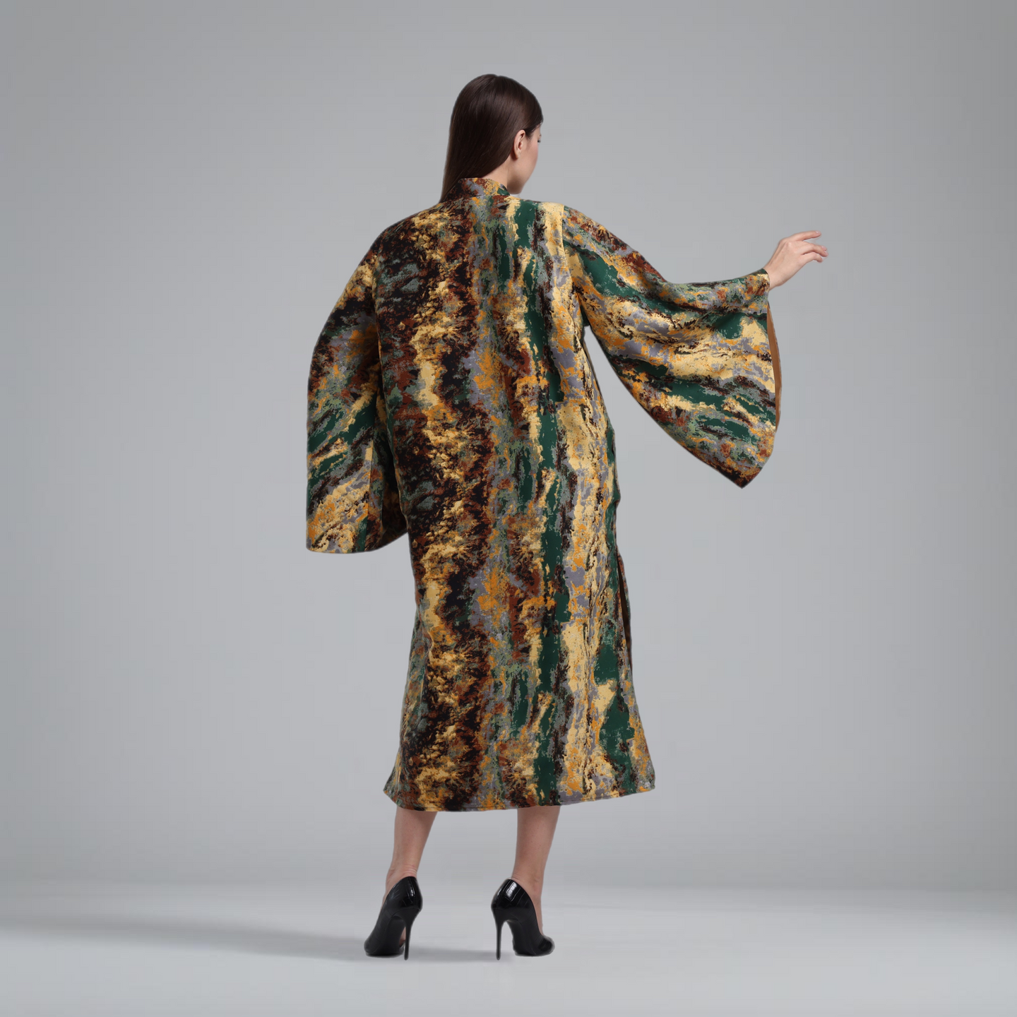 LA REINE - Printed satin kimono