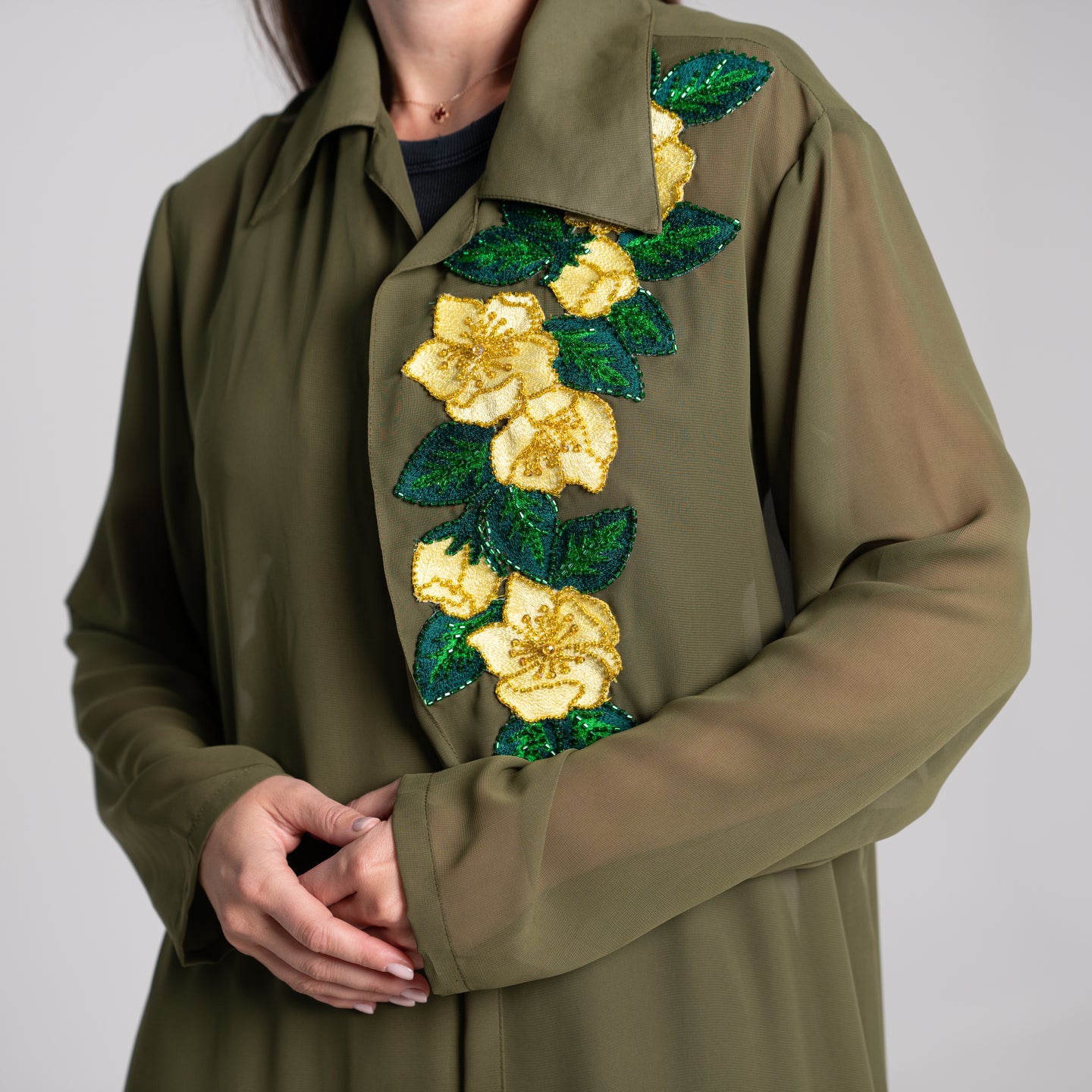 NOBLESSE - Chiffon embroidered kimono