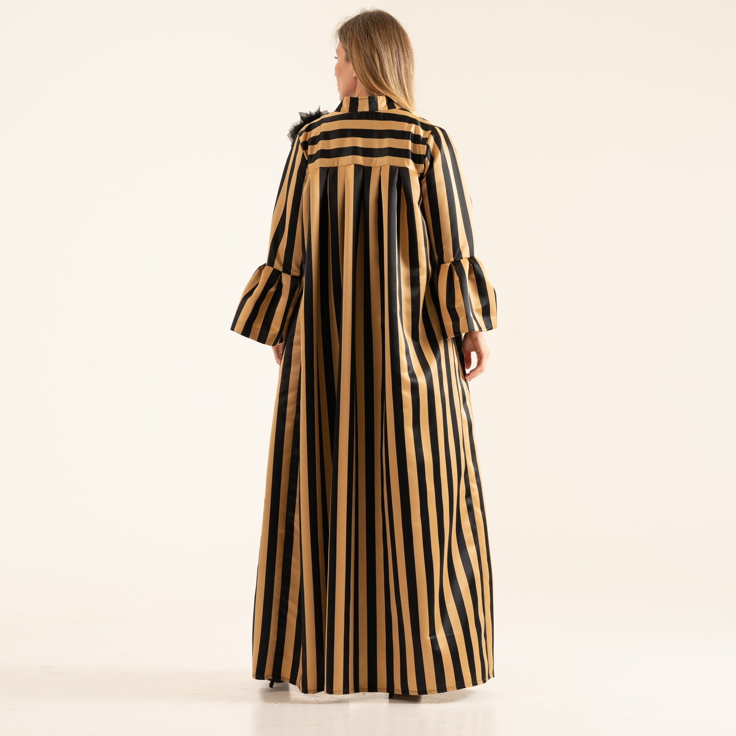 DALSH DESIGNS - Striped taffeta abaya