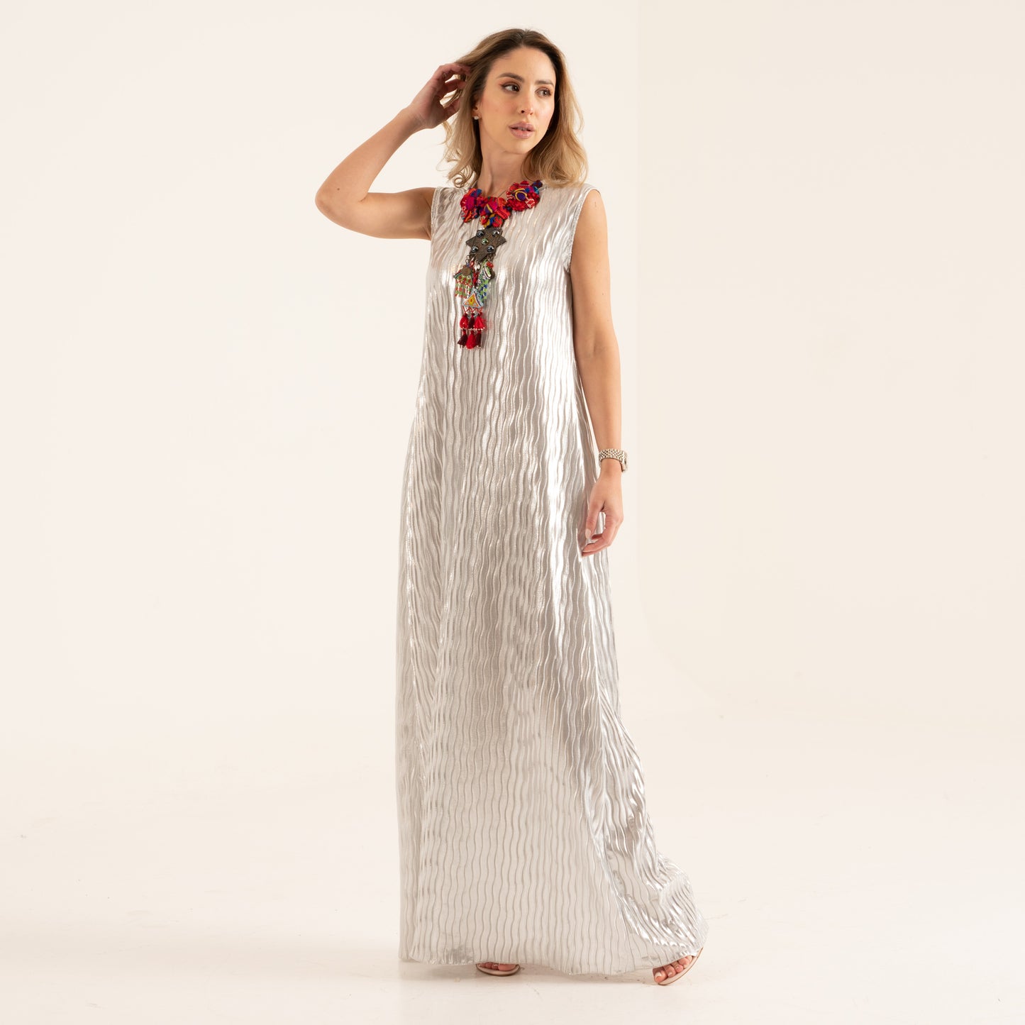 DALSH DESIGNS - Pleated lamé dress