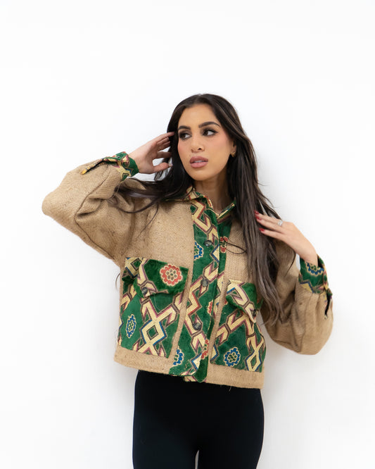 ANOURI - Crop Burlap Jacket