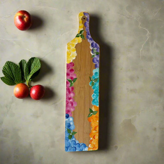 SCARLET BOUTIQUE - Hand-painted hydrangea wooden serving board