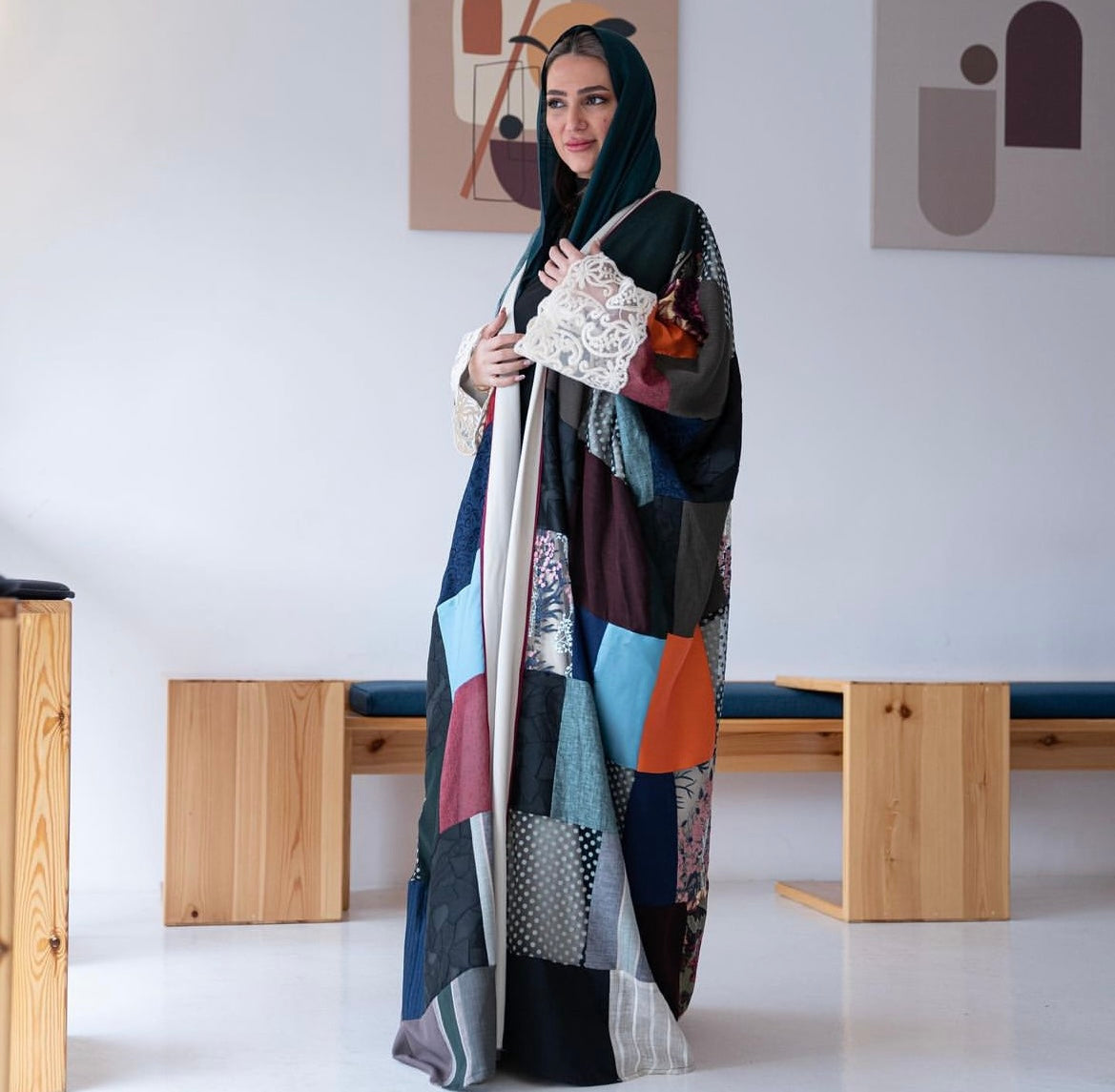 DALSH DESIGNS - Patchwork bisht abaya