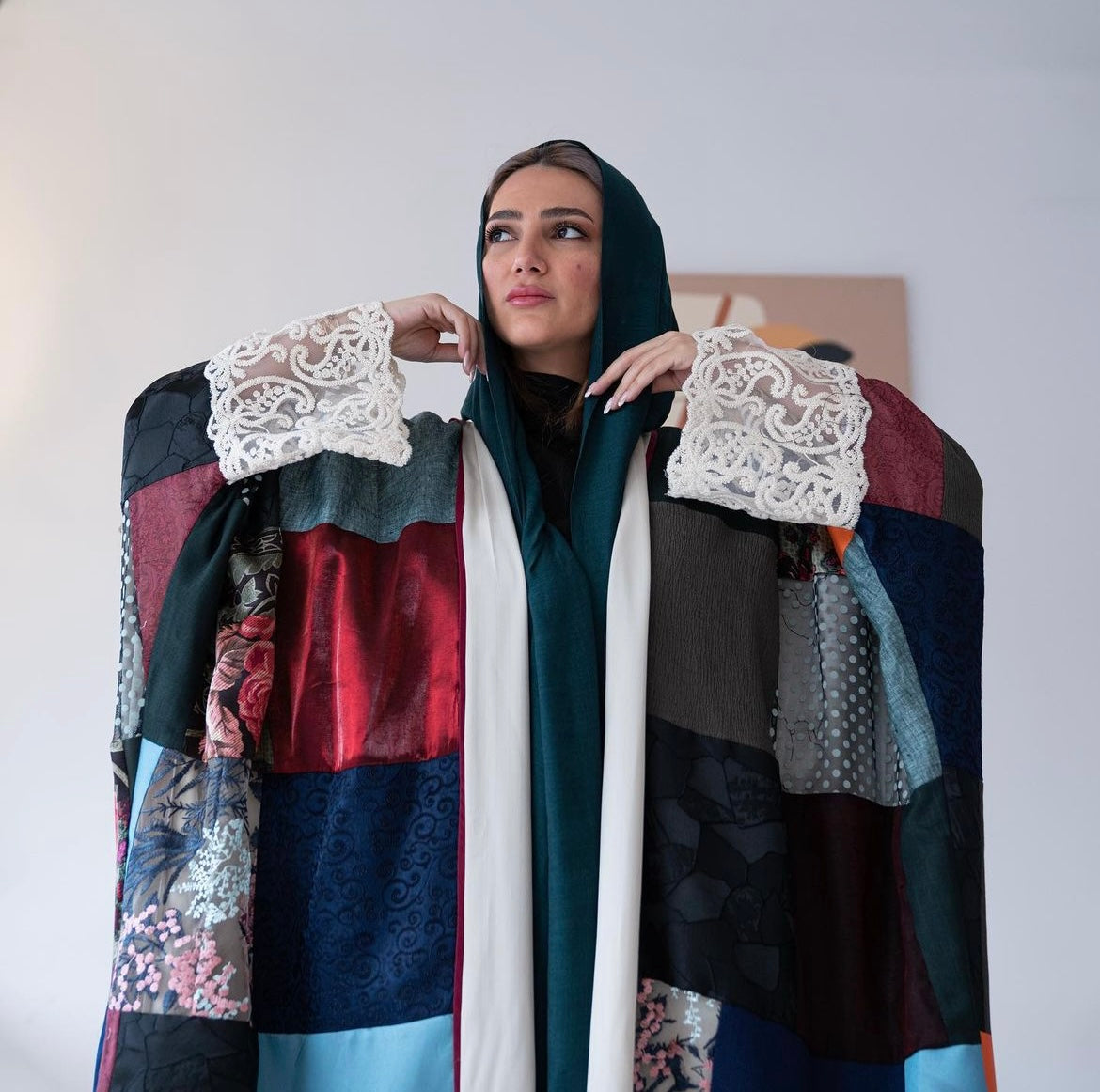 DALSH DESIGNS - Patchwork bisht abaya