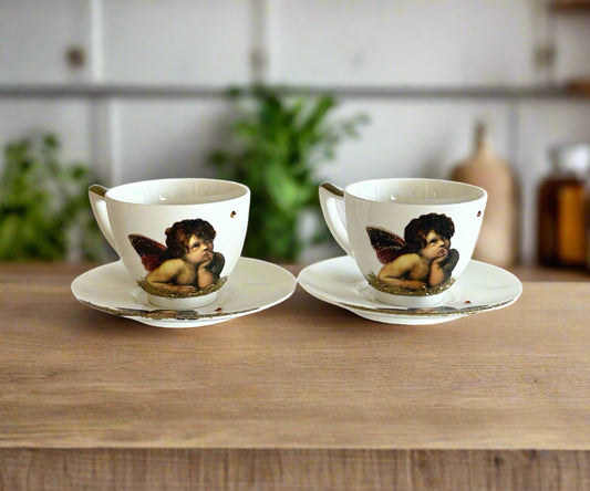 SCARLET BOUTIQUE - Découpage angel cup and saucer set