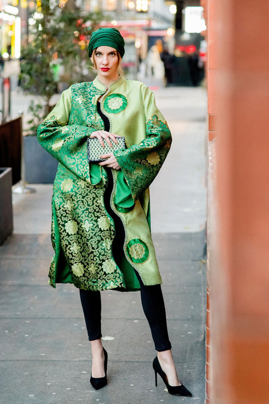 NOBLESSE - Green Shantung kimono