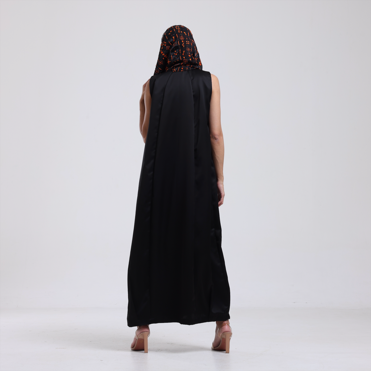 DALSH DESIGNS - Black Crepe Dress with Siwa Embroidered Neck Piece