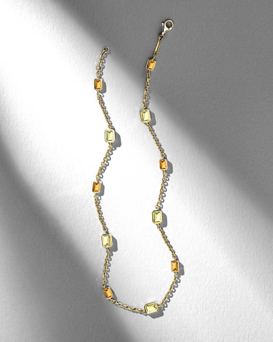 The Soul Of - "Limitless"  Citrine and yellow quarts 18 karat gold necklace