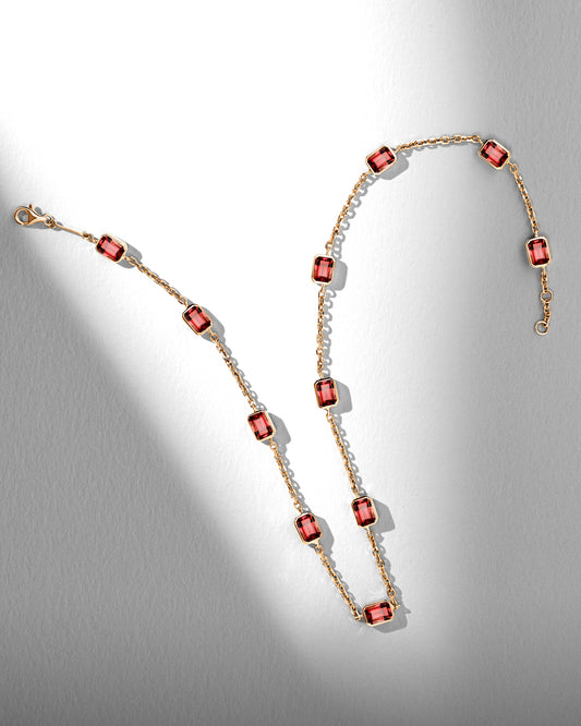 The Soul Of - "Limitless" Garnet 18 karat rose gold necklace