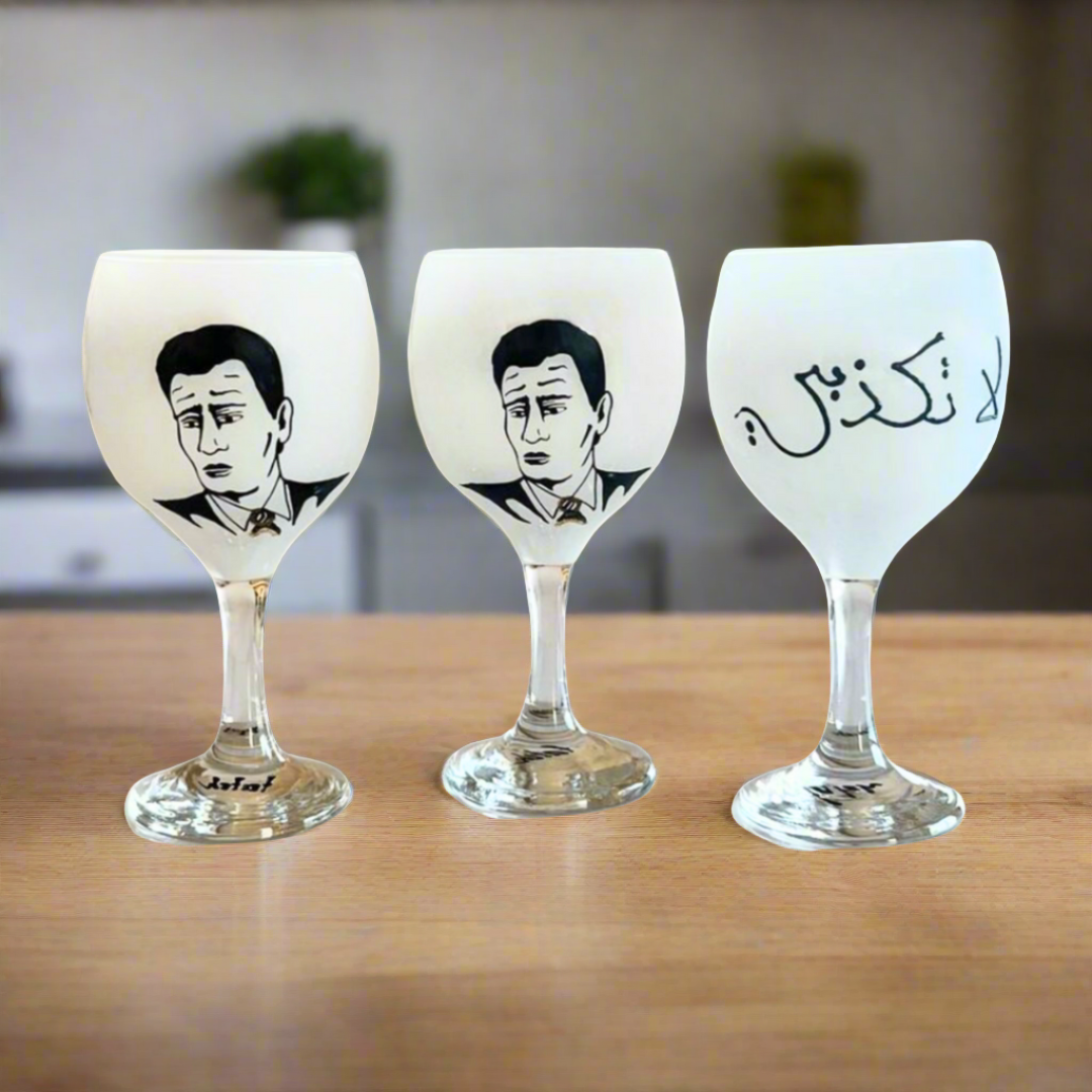 SCARLET BOUTIQUE - Hand-Painted artist portrait long stem glasses (per piece)