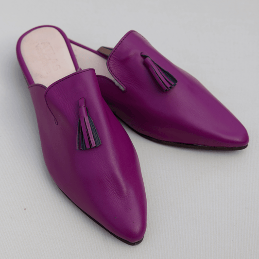 YARAKECH - Moroccan leather purple babouche