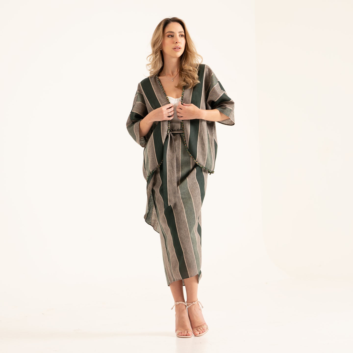 DALSH DESIGNS - Two-piece linen jacket and wrap skirt set