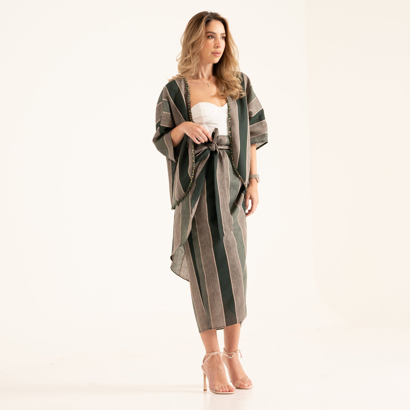 DALSH DESIGNS - Two-piece linen jacket and wrap skirt set