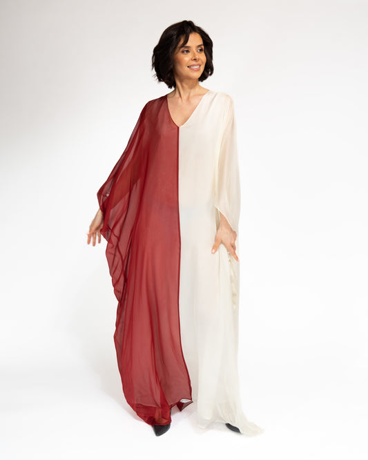 NOBLESSE - Silk chiffon batwing kaftan