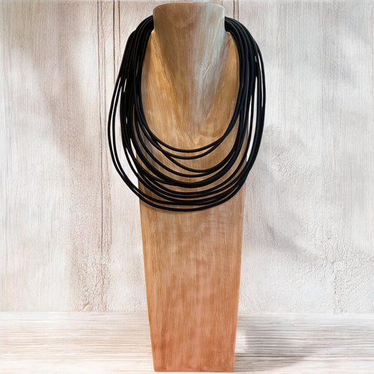 Lavish - Black Handmade Moroccan Silk Necklace