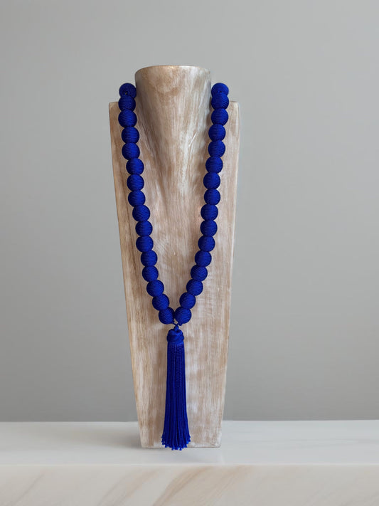 Lavish - Blue Moroccan Woven Necklace