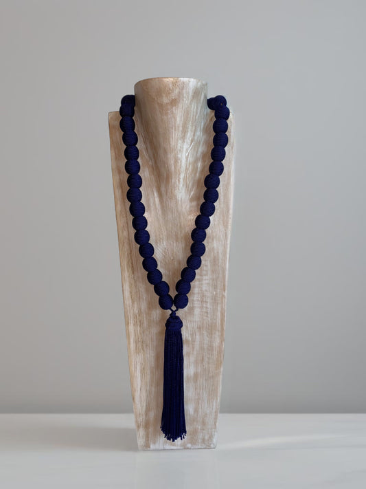 Lavish - Navy Blue Moroccan Woven Necklace