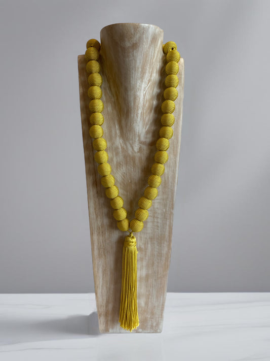 Lavish - Yellow Moroccan Woven Necklace