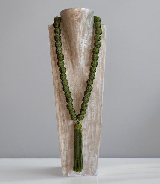 Lavish - Army Green Moroccan Woven Necklace