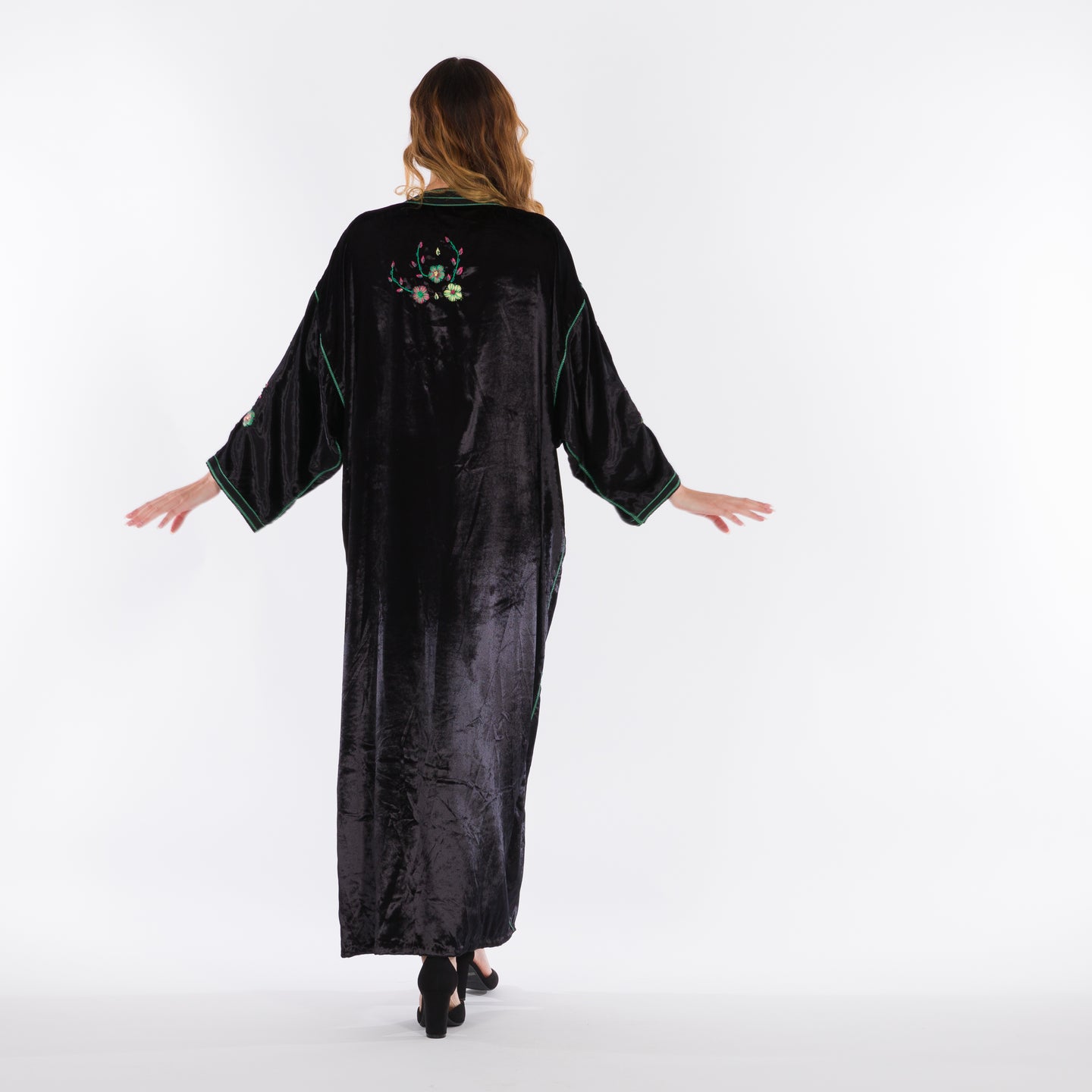 YARAKECH - Black velvet sfifa embroidered kaftan