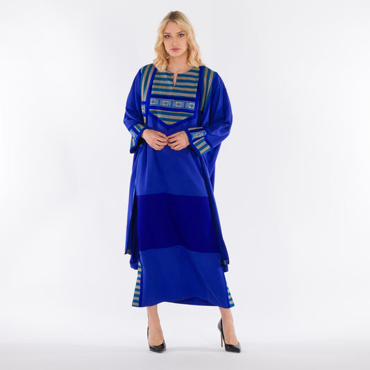 DALSH DESIGNS - Two piece blue kaftan and abaya