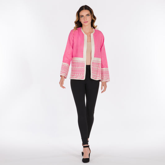 YARAKECH - Pink handmade embroidered jacket