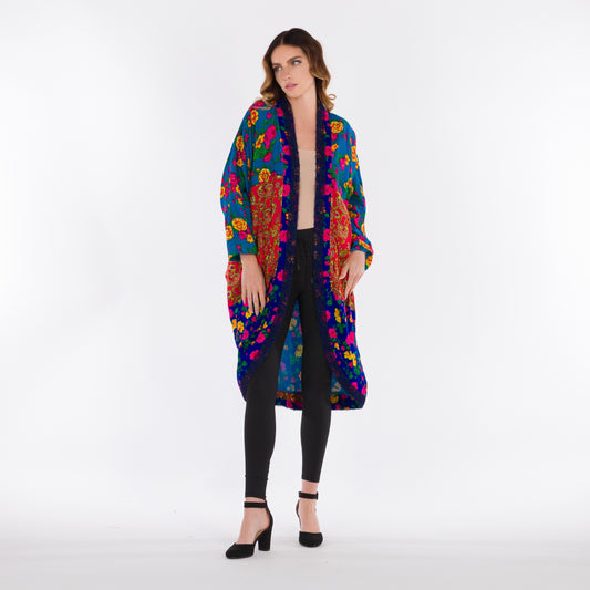 DALSH DESIGNS - Three-colour shalky design kimono