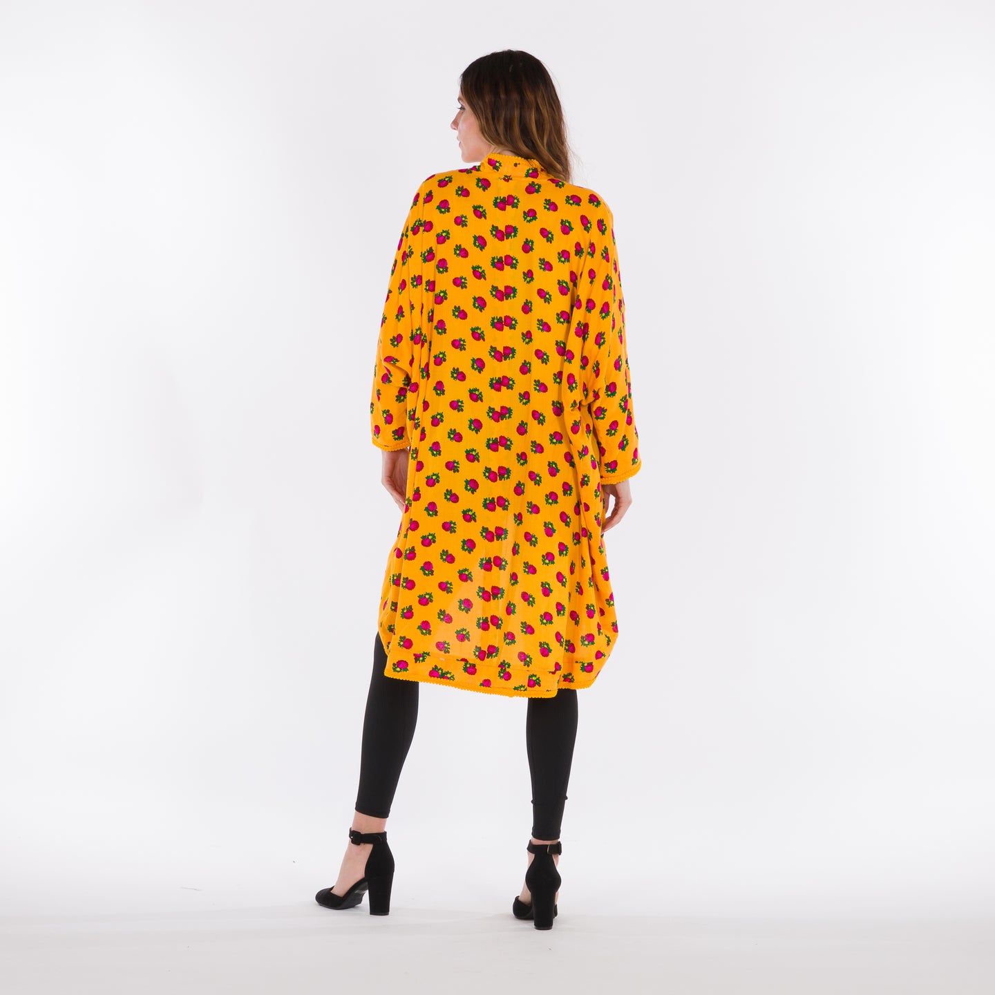 DALSH DESIGNS - Yellow shalky print kimono