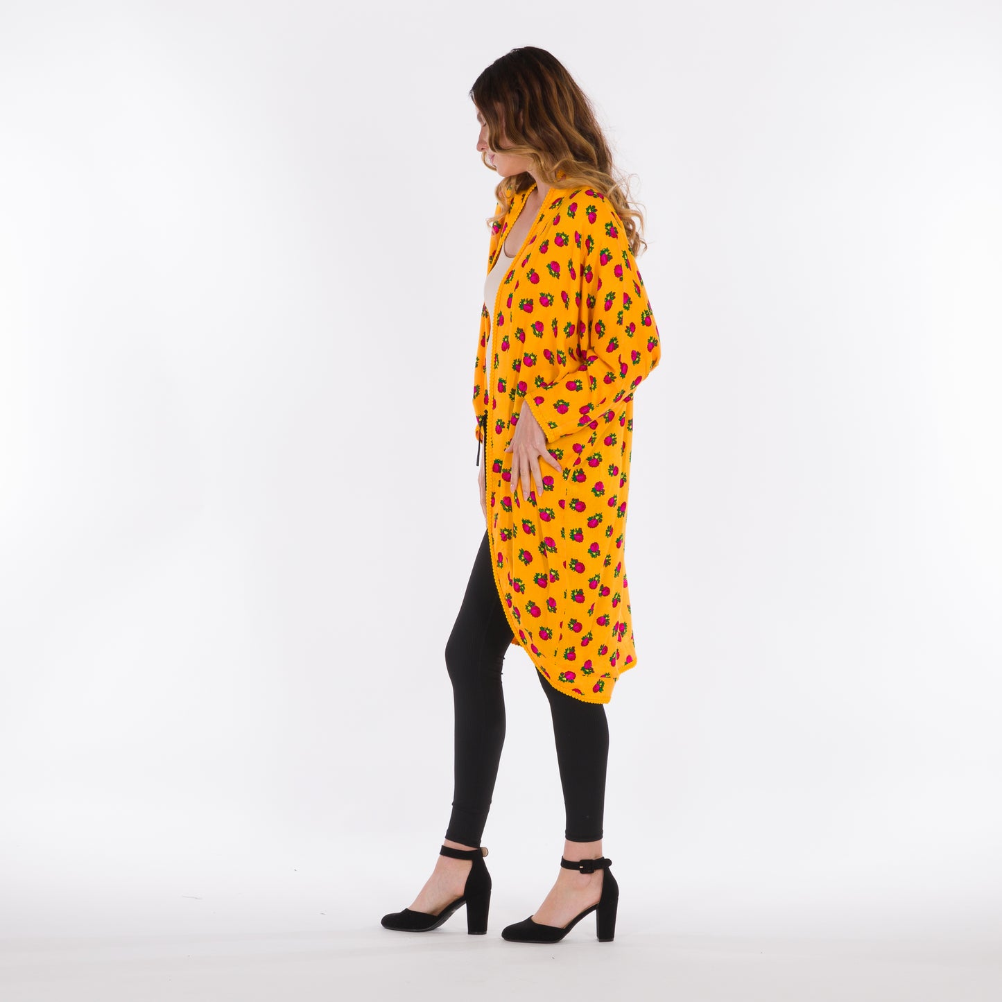 DALSH DESIGNS - Yellow shalky print kimono