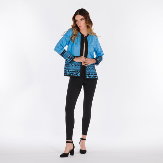 YARAKECH - Blue handmade embroidered jacket