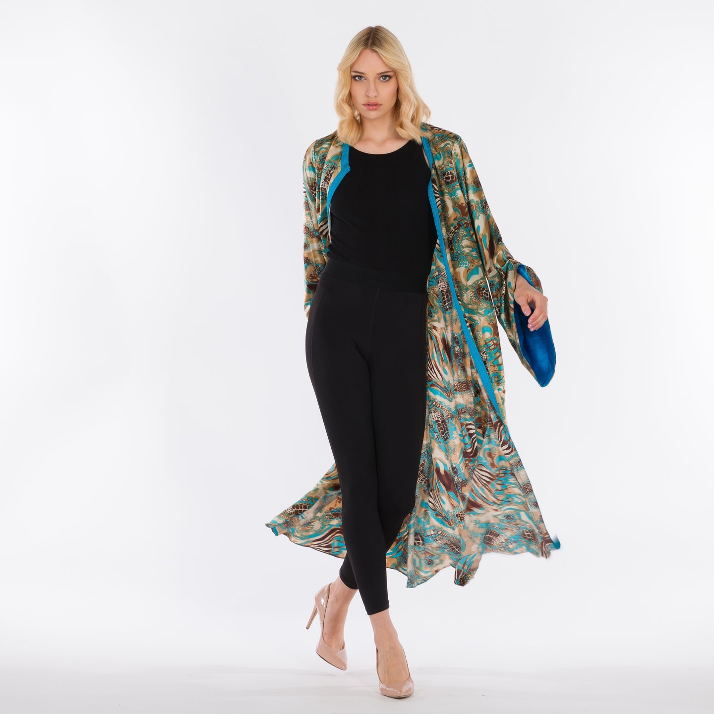 NOBLESSE - Printed satin kimono