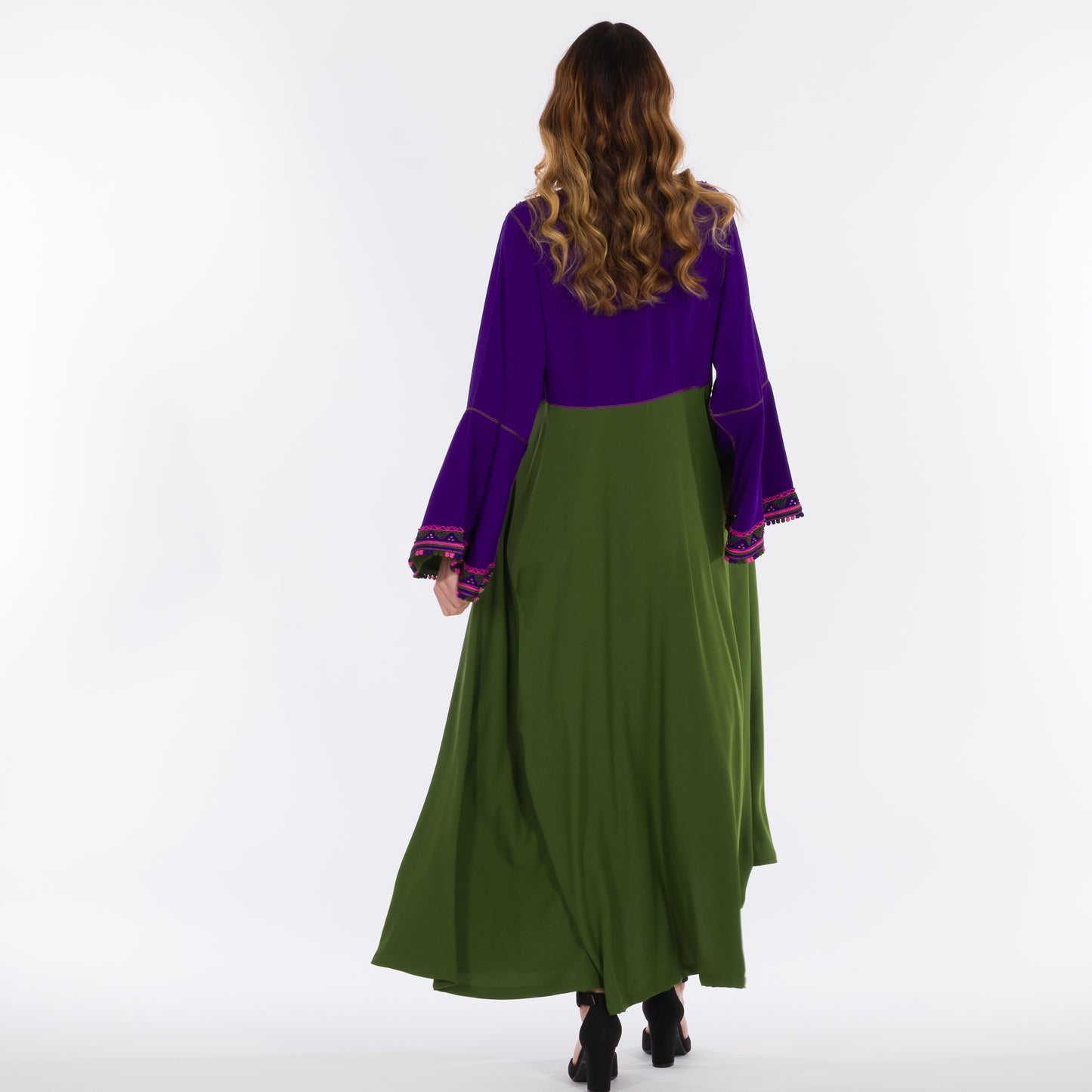 YARAKECH - Green and purple moroccan kaftan