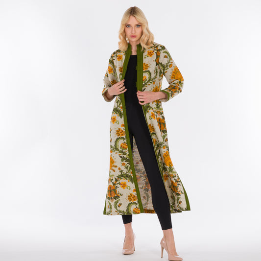 YARAKECH - Floral linen maxi jacket