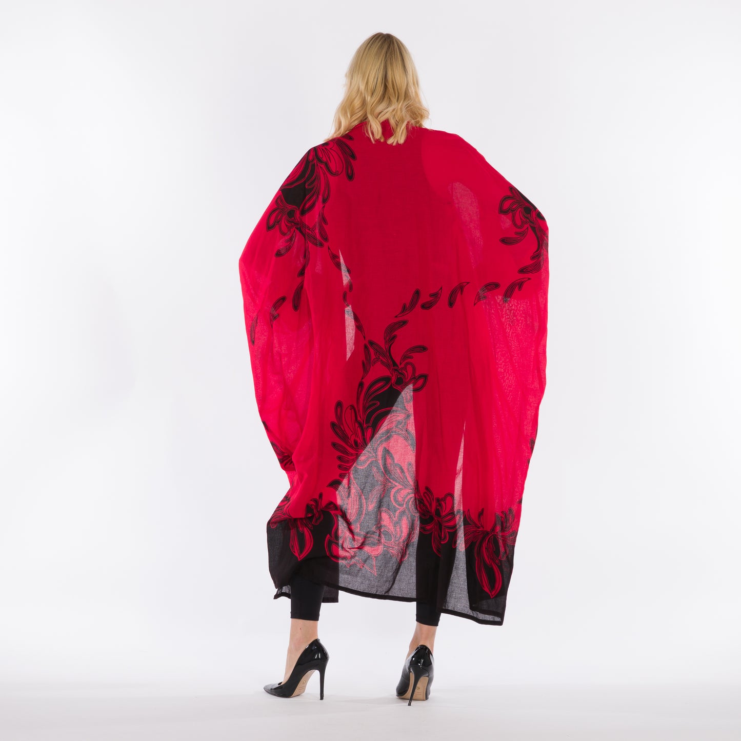 NOBLESSE - Red and black cape kimono