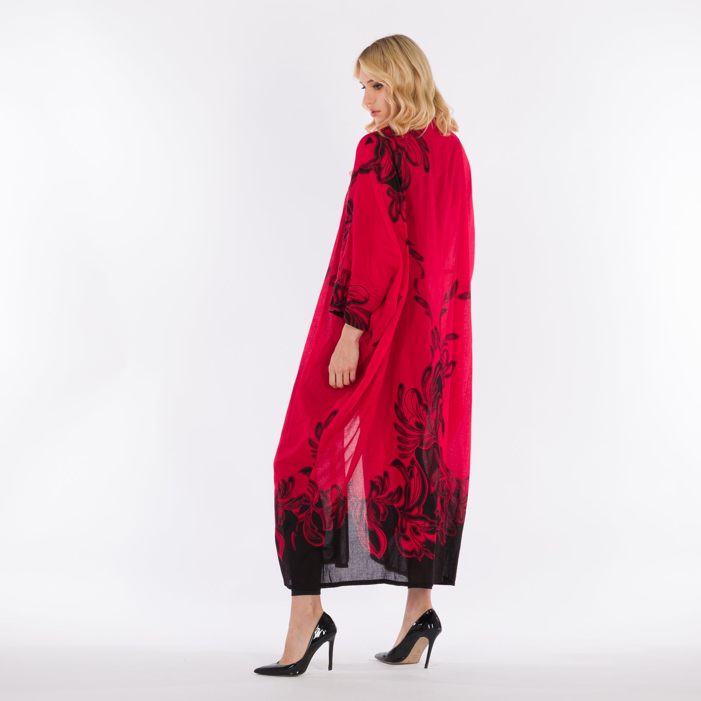 NOBLESSE - Red and black cape kimono