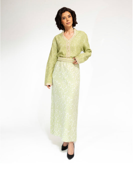 YARAKECH -Brocade belted kaftan